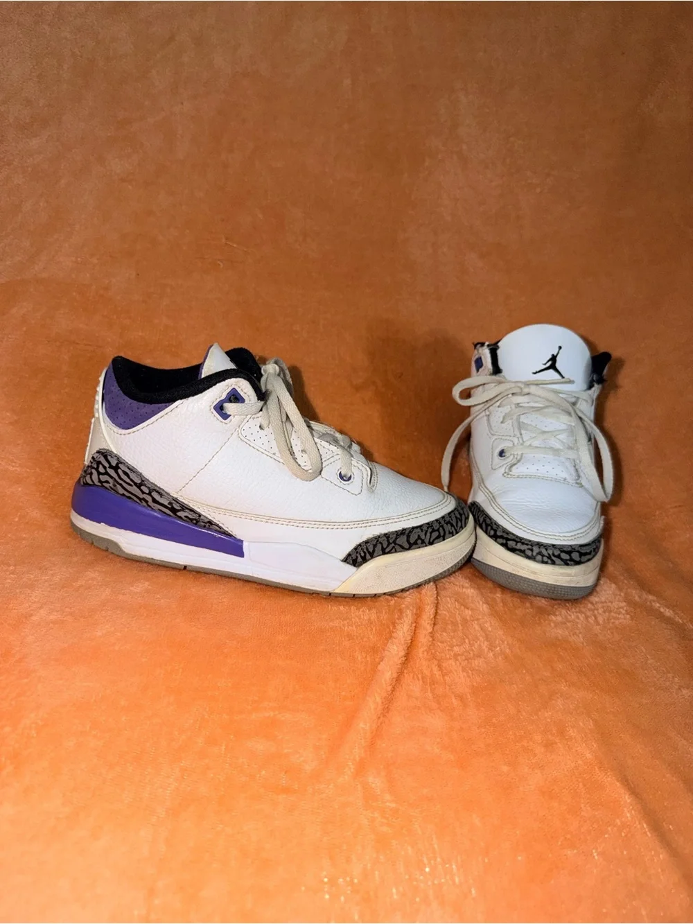 Nike Air Jordan 3 Retro PS 'Dark Iris' White/Purple (Size 2Y)